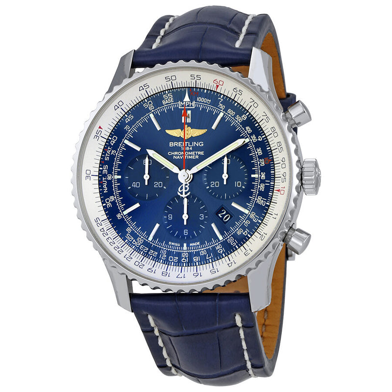 Breitling Navitimer 01 Blue Dial Men's Chronograph Crocodile Leather Watch #AB012721-C889-746P-A20BA.1 - Watches of America