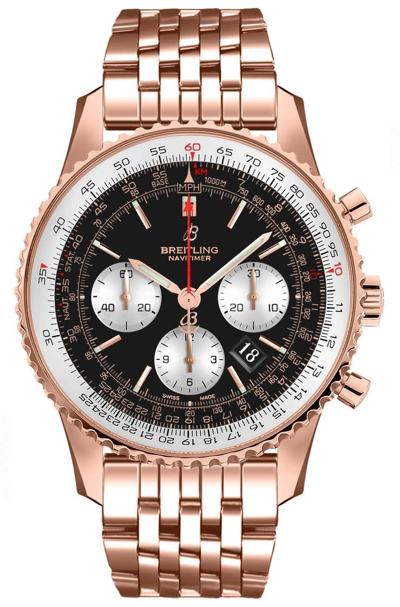 Breitling Navitimer 1 Chronograph Automatic Chronometer Black Dial Men's Watch #RB0121211B1R1 - Watches of America