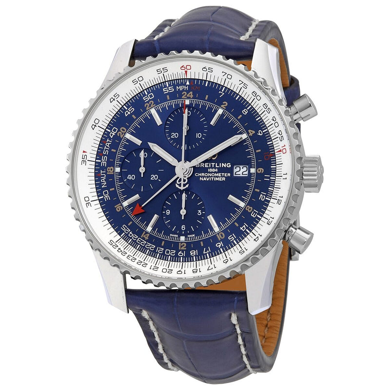 Breitling Navitimer 1 Chronograph GMT 46 Automatic Blue Dial Watch #A24322121C2P1 - Watches of America