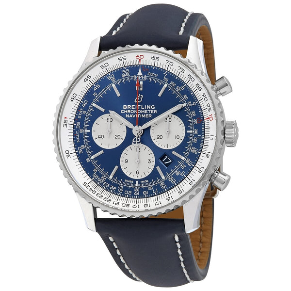 Breitling Navitimer 1 Chronograph GMT 46 Automatic Blue Dial Watch #AB0127211C1X2 - Watches of America