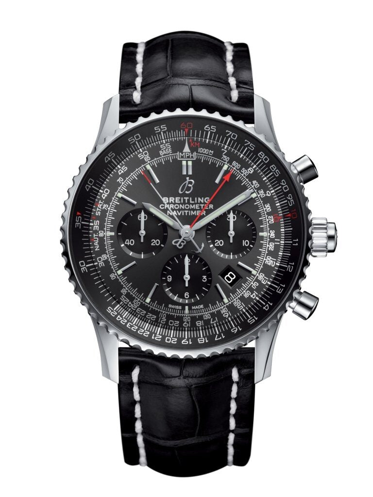 Breitling Navitimer 1 Chronograph Rattrapante Automatic Stratos Gray Dial Men's Watch #AB03102A1F1P1 - Watches of America