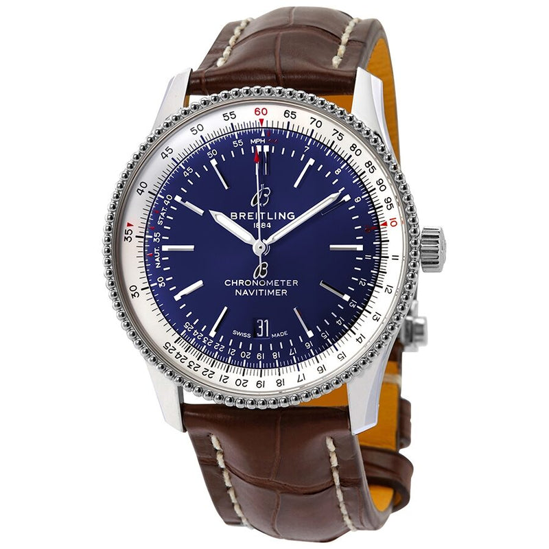 Breitling Navitimer Automatic Blue Dial Brown Leather Men's 41 mm Watch #A17326211C1P2 - Watches of America