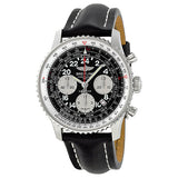 Breitling Navitimer Cosmonaute Black Dial Leather Strap Automatic Men's Watch AB021012-BB59BKLT#AB021012/BB59BKLT - Watches of America