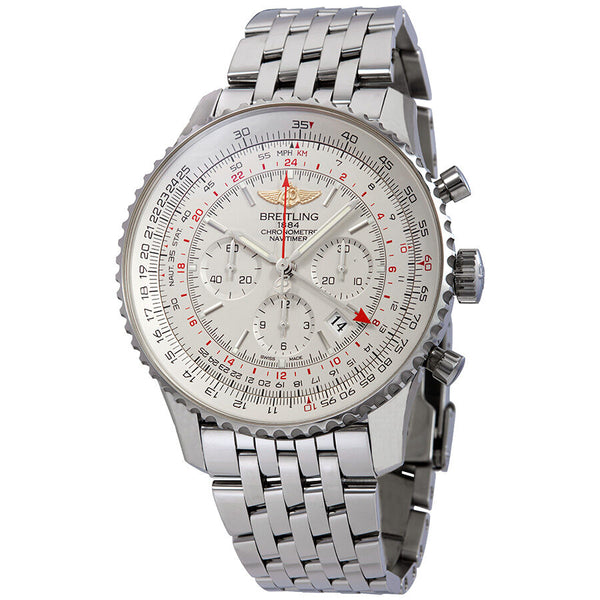 Breitling Navitimer GMT Silver Dial Stainless Steel Men's Watch AB044121/G783SS#AB044121/G783-453A - Watches of America