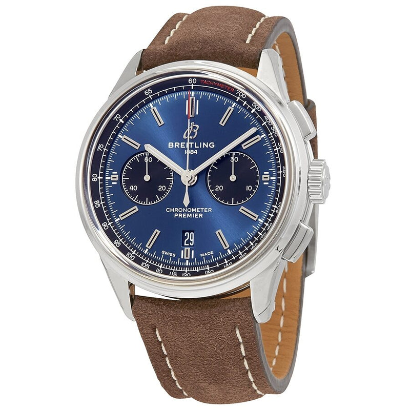 Breitling Premier B01 Chronograph Automatic Chronometer Blue Dial Men's Watch #AB0118221C1X2 - Watches of America