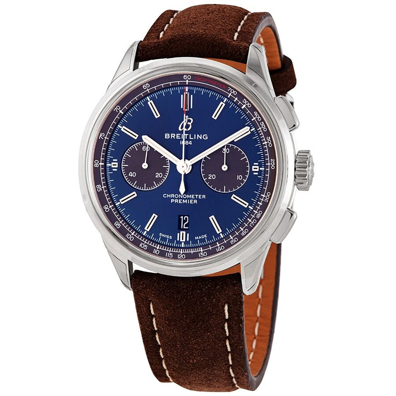 Breitling Premier B01 Chronograph Automatic Chronometer Blue Dial Men's Watch #AB0118A61C1X3 - Watches of America