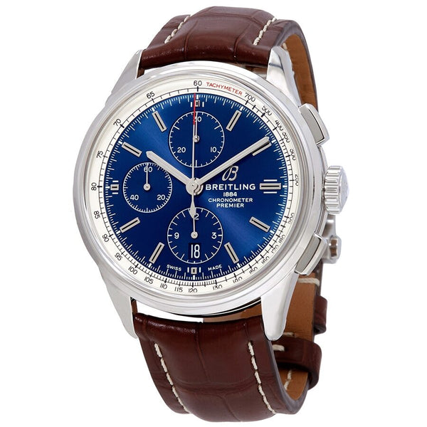Breitling Premier Chronograph Automatic Chronometer Blue Dial Men's Watch #A13315351C1P1 - Watches of America