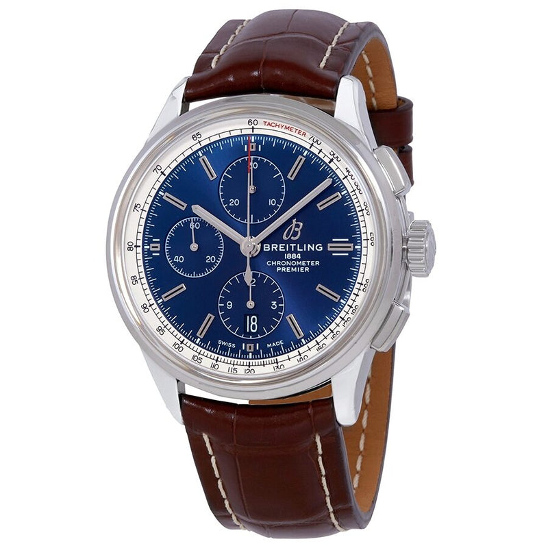 Breitling Premier Chronograph Automatic Chronometer Blue Dial Men's Watch #A13315351C1P2 - Watches of America