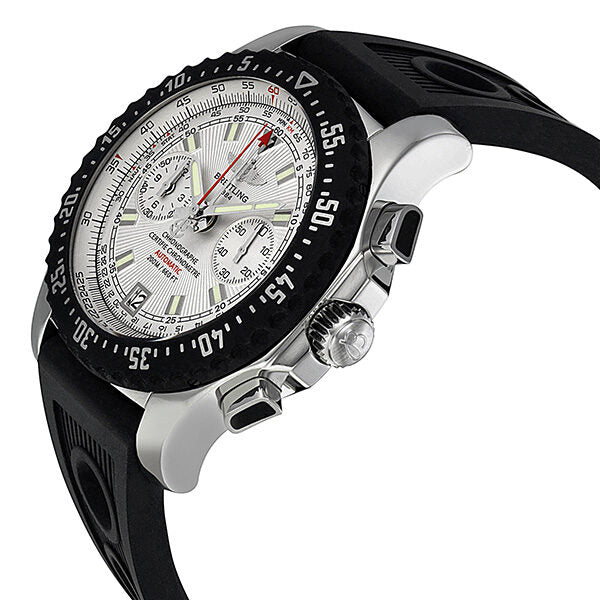 Breitling Skyracer Raven Silver Dial Chronograph Black Rubber Men's Watch #A2736434-G615BKOR - Watches of America #2