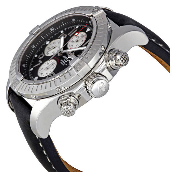 Breitling Super Avenger Black Dial Black Leather Strap Chronograph Men's Watch A1337011-B973BKLT #A1337011/B973 - Watches of America #2