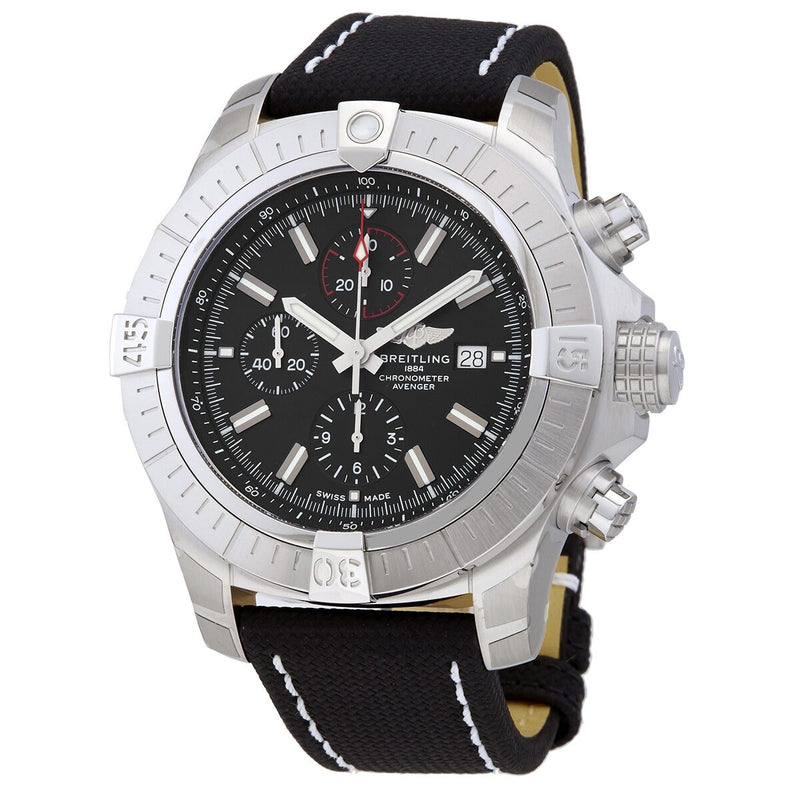 Breitling Super Avenger Chronograph Automatic Chronometer Black Dial Men's Watch #A13375101B1X2 - Watches of America