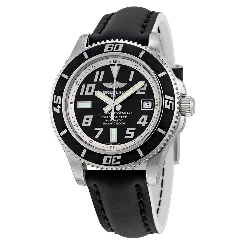 Breitling Superocean 42 Automatic Black Dial Black Leather Men's Watch A1736402-BA29BKWHT#A1736402-BA29-222X-A18BA.1 - Watches of America