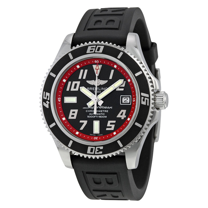 Breitling Superocean 42 Automatic Black Dial Black Rubber Strap Men's Watch A1736402-BA31BKPT3#A1736402/BA31BKPT3 - Watches of America