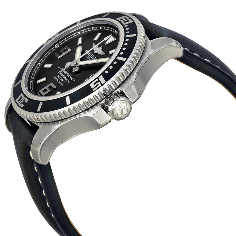Breitling SuperOcean 44 Black Dial Black Leather Men's Watch #A1739102-BA77BKLT - Watches of America #2