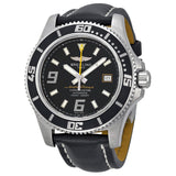 Breitling SuperOcean 44 Mechanical Black Dial Black Leather Men's Watch A1739102-BA78BKLT#A1739102/BA78BKLT - Watches of America