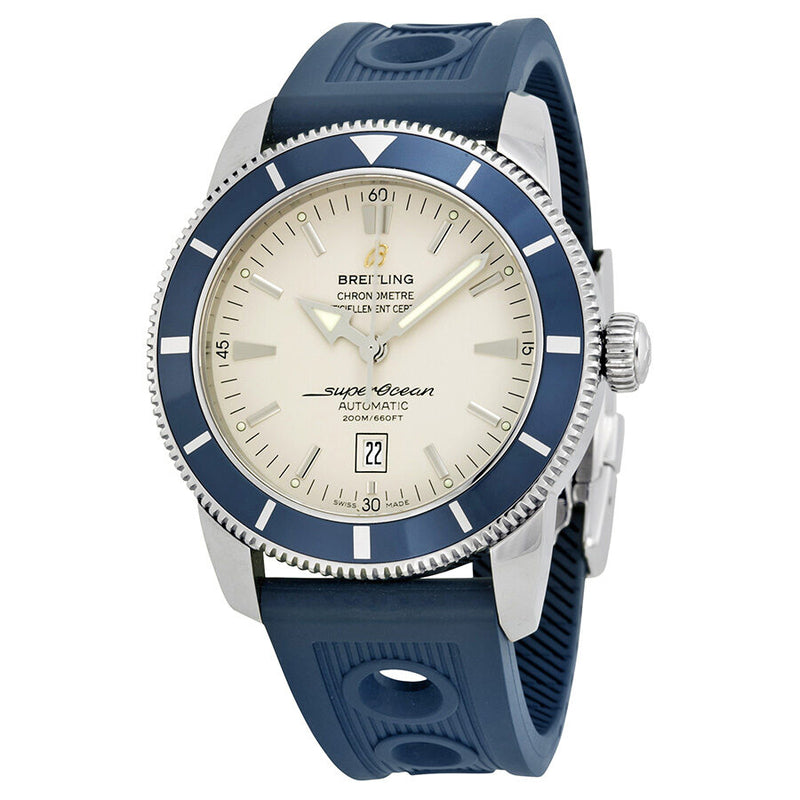 Breitling Superocean Heritage 46 Silver Dial Blue Rubber Men's Watch A1732016-G642BLOR#A1732016-G642-205S-A20D.2 - Watches of America