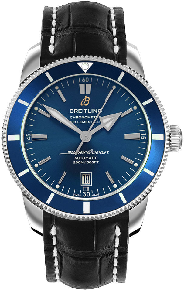 Breitling Superocean Heritage II Blue Dial Men's Crocodile Leather Watch AB202016/C961-761P#AB202016/C961-761P-A20D-1 - Watches of America