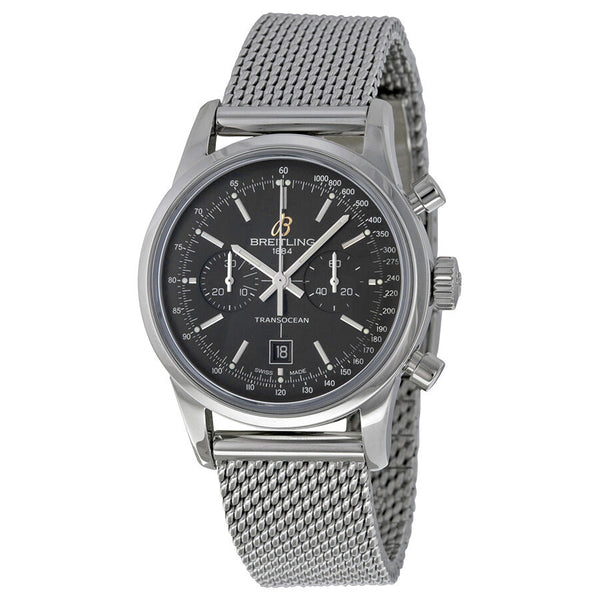Breitling TransOcean 38 Chronograph Black Dial Stainless Steel Watch A4131012-BC06SS#A4131012-BC06-171A - Watches of America