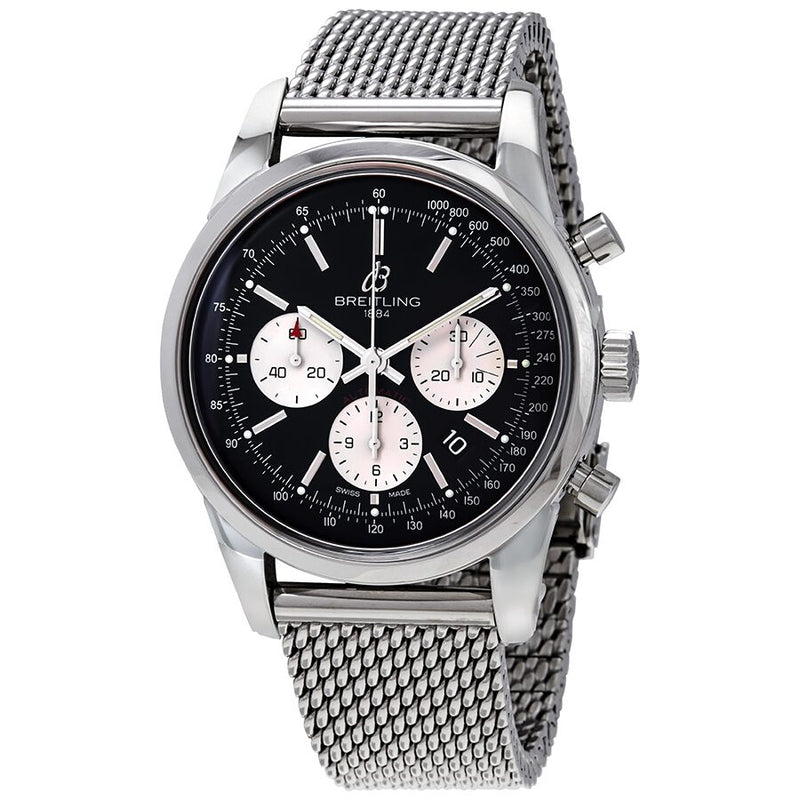 Breitling Transocean Chronograph Automatic Chronometer Black Dial Men's Watch #AB015212/BF26/154A - Watches of America