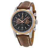 Breitling Transocean Chrono 38 Black Dial Brown leather Unisex Watch U4131012-Q600BRCT#U4131012-Q600-724P-A18BA.1 - Watches of America