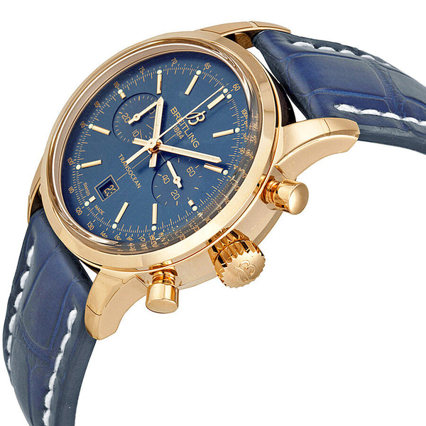 Breitling Transocean Chronograph 38 Blue Dial 18kt Rose Gold Men's Watch R4131012-C863BLCD #R4131012/C863 - Watches of America #2