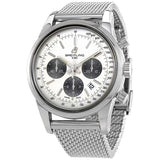 Breitling Transocean Chronograph Automatic Silver Dial Men's Watch #AB0152121G1A1 - Watches of America