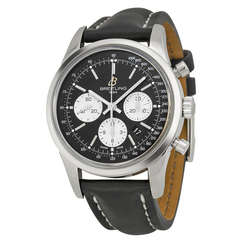 Breitling Transocean Chronograph Black Dial Men's Watch #AB015112-BA59BKLT - Watches of America