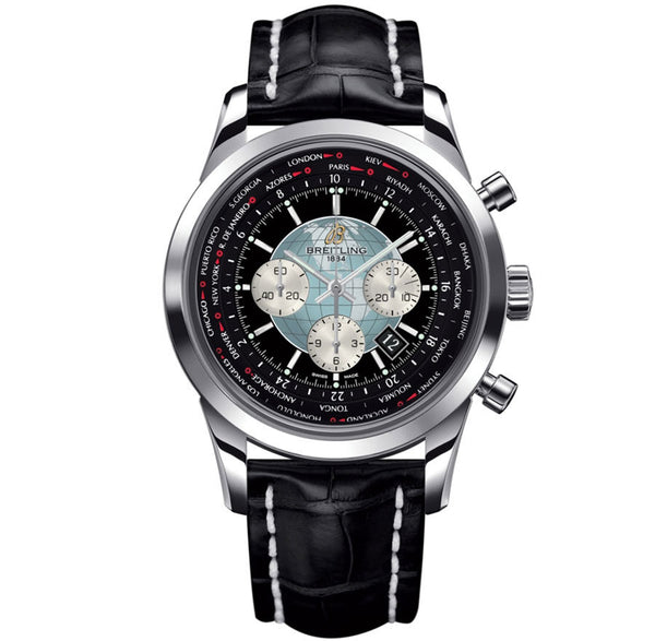Breitling Transocean Chronograph Unitime Black Dial Automatic Men's Watch AB0510U4-BB62BKCD#AB0510U4/BB62 - Watches of America
