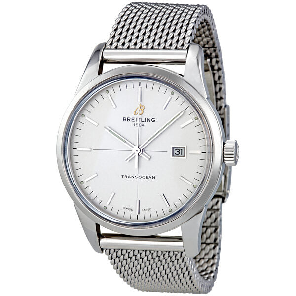 Breitling Transocean Mercury Silver Dial Automatic Steel Men's Watch #A1036012/G721 - Watches of America