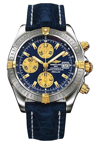 Breitling Windrider Chronomat Evolution 18kt Yellow Gold Steel Blue Men's Watch B1335611-C646BLLD#B1335611/C646/457 - Watches of America
