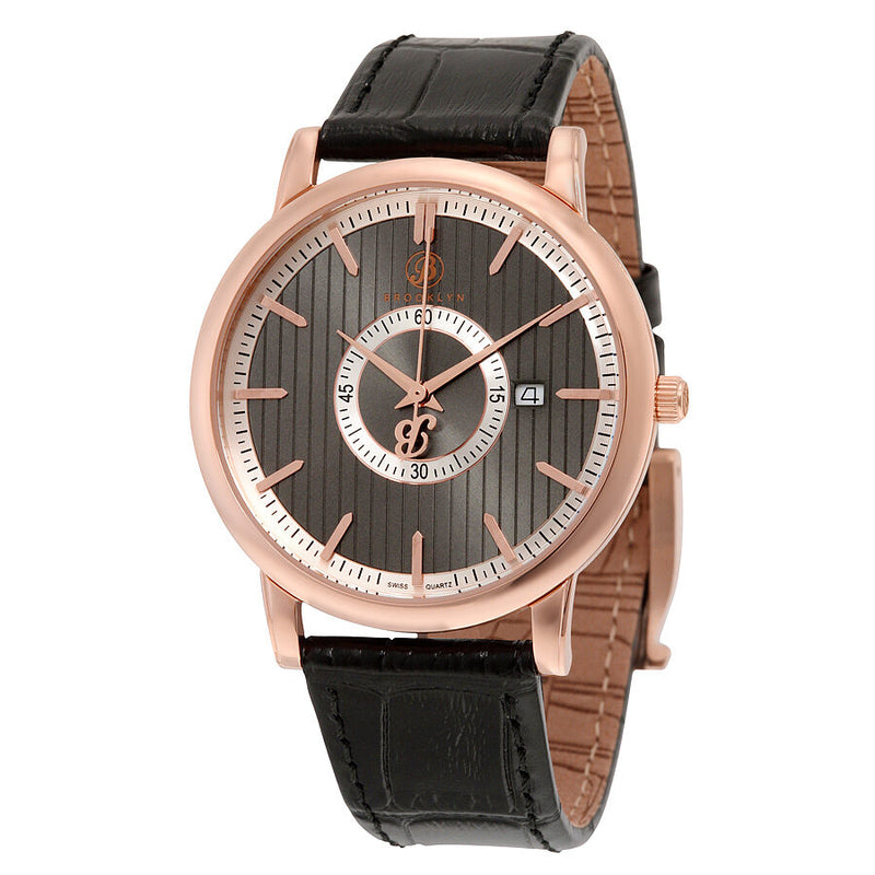 Brooklyn Myrtle II Classic Swiss Quartz Slim Grey Dial Men's Watch#100-M3881 - Watches of America