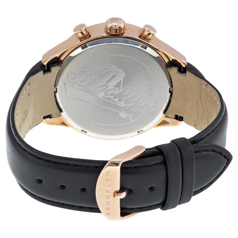 Brooklyn Watch Co. Fulton Black Dial Black Leather Swiss Quartz Men's Watch #FL-RG-BK-BK - Watches of America #3
