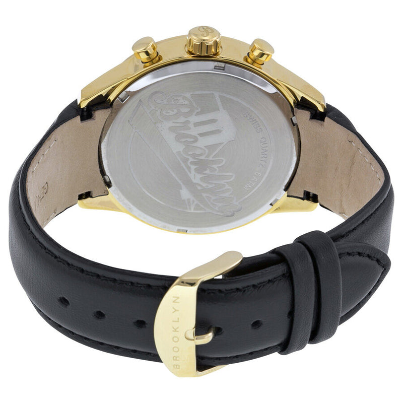 Brooklyn Watch Co. Fulton Black Dial Black Leather Swiss Quartz Men's Watch #FL-YG-BK-BK - Watches of America #3