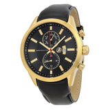 Brooklyn Watch Co. Fulton Black Dial Black Leather Swiss Quartz Men's Watch #FL-YG-BK-BK - Watches of America