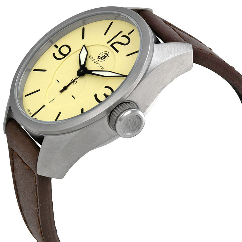 Brooklyn Watch Co. Lafayette Tan Dial Brown Leather Swiss Quartz Men's Watch #CLA-G - Watches of America #2
