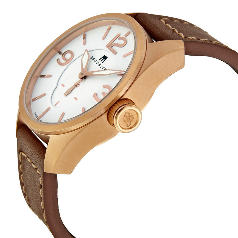 Brooklyn Watch Co. Lafayette White Dial Rose Gold-tone Men's Watch #CLA-A - Watches of America #2