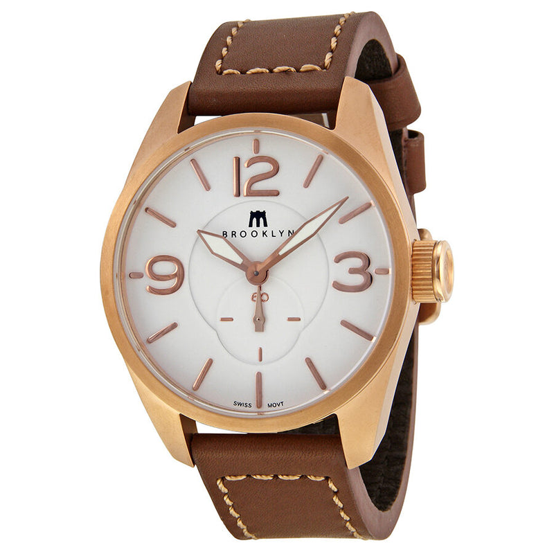 Brooklyn Watch Co. Lafayette White Dial Rose Gold-tone Men's Watch #CLA-A - Watches of America