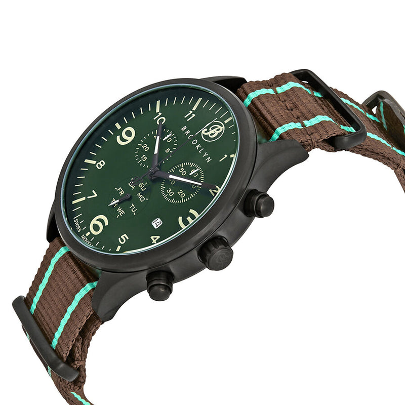 Brooklyn Watch Co. Bedford Brownstone Chronograph Green Dial Men's Watch #309-J-08-NSGRN - Watches of America #2