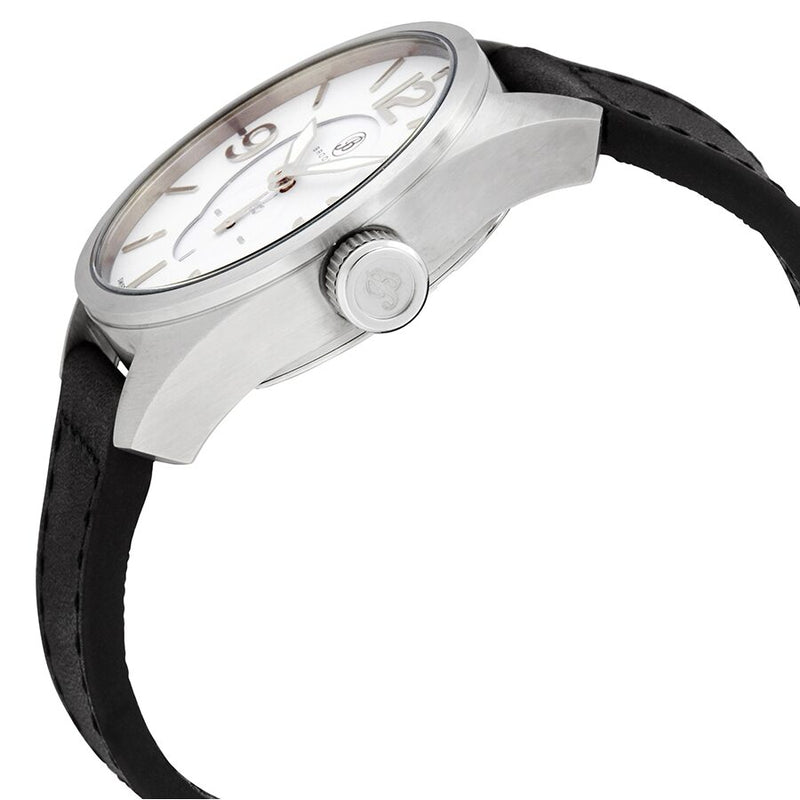 Brooklyn Watch Co. Lafayette White Dial Black Leather Swiss Quartz Men's Watch #CLA-D - Watches of America #2