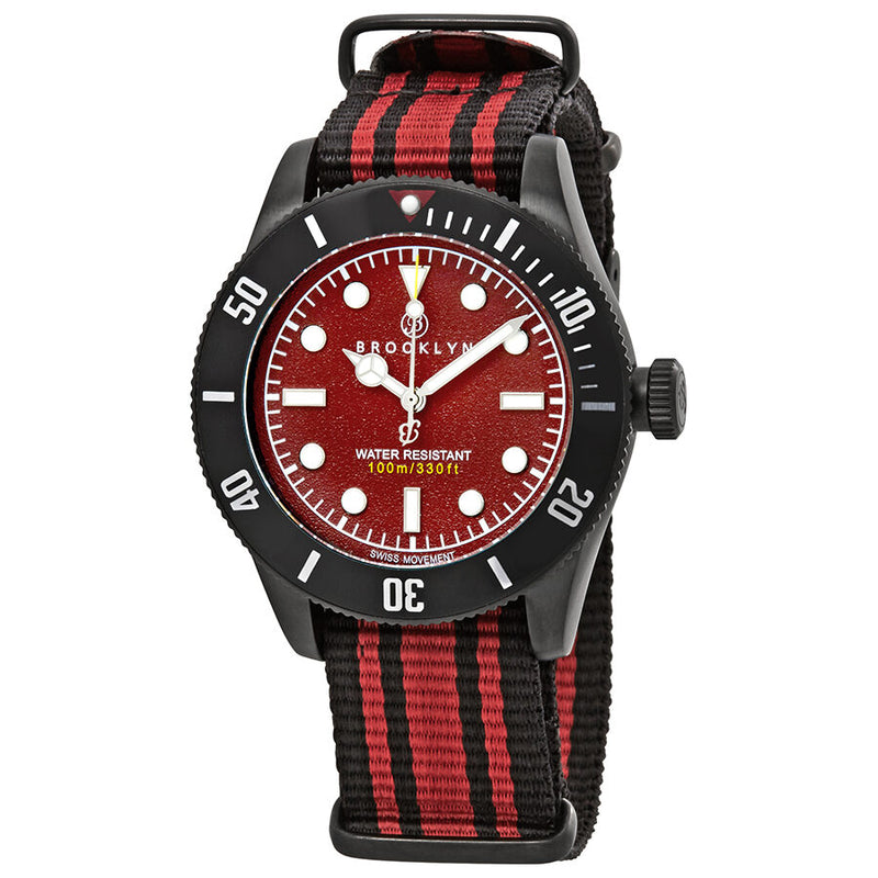 Brooklyn Watch Co. Black Eyed Pea Red Dial Men's Watch #306-G-05-BB-NSRDS - Watches of America