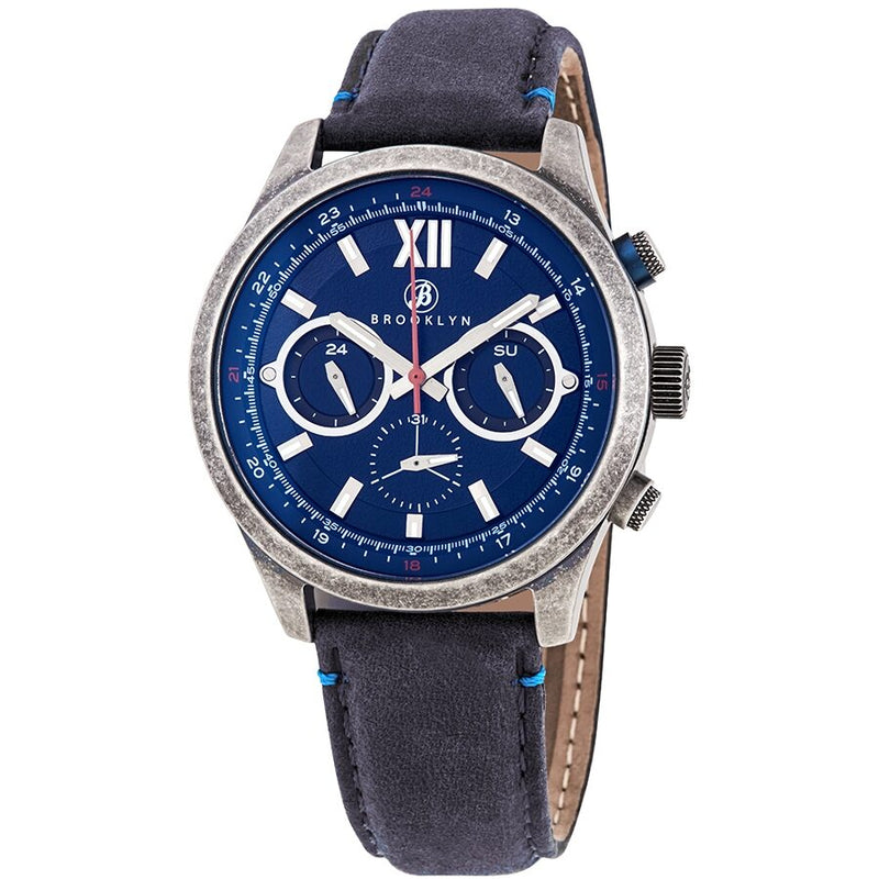 Brooklyn Watch Co. Stuyvesant Quartz Blue Dial Men's Watch #BW-8128-SQ-03 - Watches of America