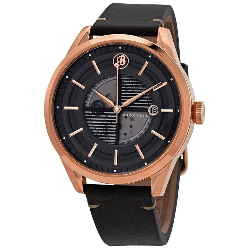Brooklyn Watch Co. Wyckoff Automatic Black Dial Men's Watch #8353A4 - Watches of America