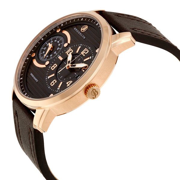 Brooklyn Willoughby Dual Time Swiss Quartz Brown Dial Men's Watch #102-M3931 - Watches of America #2