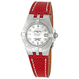 Breitling Galactic 30 White Diamond Dial Red Strap Ladies Watch RDLD#A71340L2-A713 - Watches of America