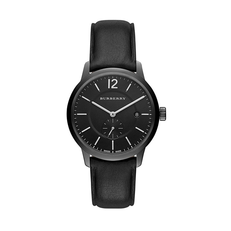 Burberry Men’s Swiss Made Leather Strap Black Dial Men's Watch  BU10003 - Watches of America