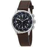 Bulova A-15 Pilot Automatic Black Dial Brown Leather Men's Watch #96A245 - Watches of America