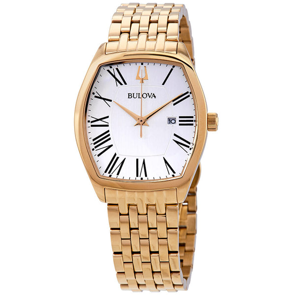 Bulova Ambassador White Dial Yellow Gold-tone Ladies Watch #97M116 - Watches of America