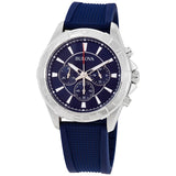 Bulova Chronograph Blue Dial Men's Watch #96A214 - Watches of America