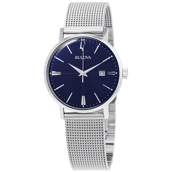 Bulova Classic Aerojet Blue Dial Stainless Steel Men's Watch #96B289 - Watches of America