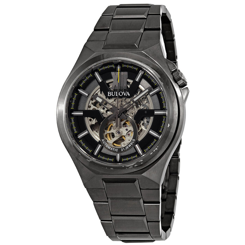 Bulova Classic Automatic Gunmetal Skeleton Dial Men's Watch #98A179 - Watches of America